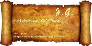 Heidecker Gábor névjegykártya